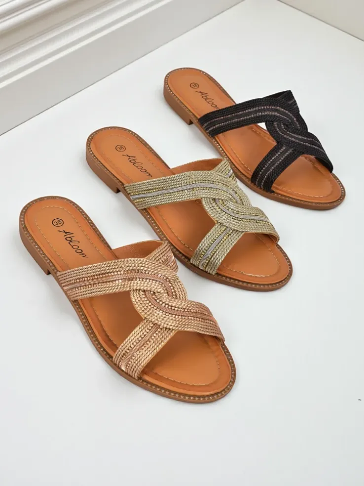 Royalfashion Damskie klapki plecione Woven Breeze