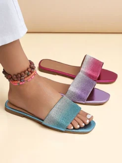 Royalfashion Damskie klapki z cyrkoniami ShinyGlow