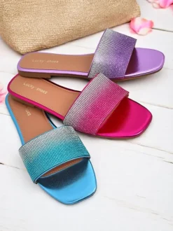 Royalfashion Damskie klapki z cyrkoniami ShinyGlow