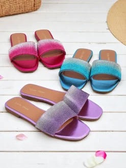 Royalfashion Damskie klapki z cyrkoniami ShinyGlow