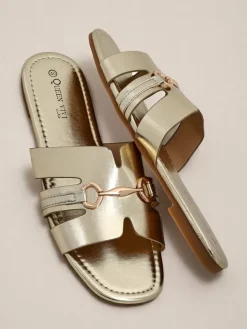 Royalfashion Damskie klapki na płaskiej podeszwie Lina