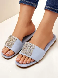 Royalfashion Damskie klapki na płaskiej podeszwie Zamila