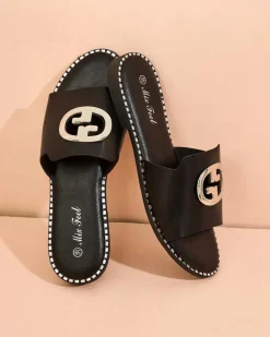 Royalfashion Damskie klapki na płaskiej podeszwie Fim