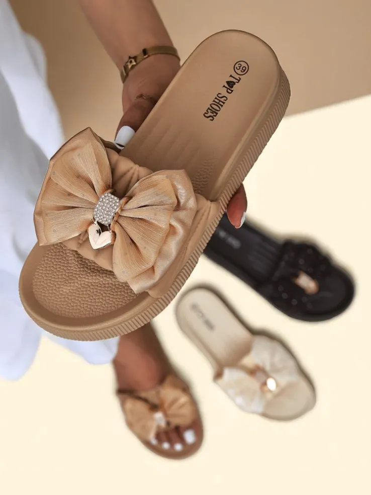 Royalfashion Damskie klapki na platformie z kokardką Sento Pace