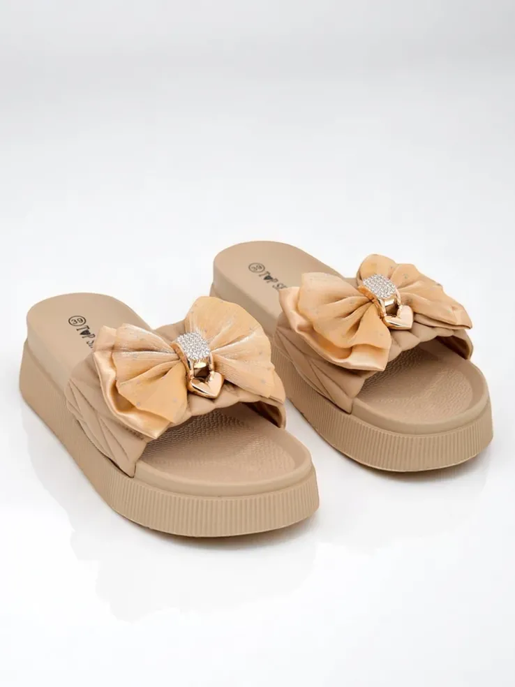 Royalfashion Damskie klapki na platformie z kokardką Sento Pace