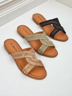 Royalfashion Damskie klapki plecione Woven Breeze