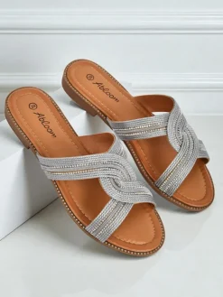 Royalfashion Damskie klapki plecione Woven Breeze