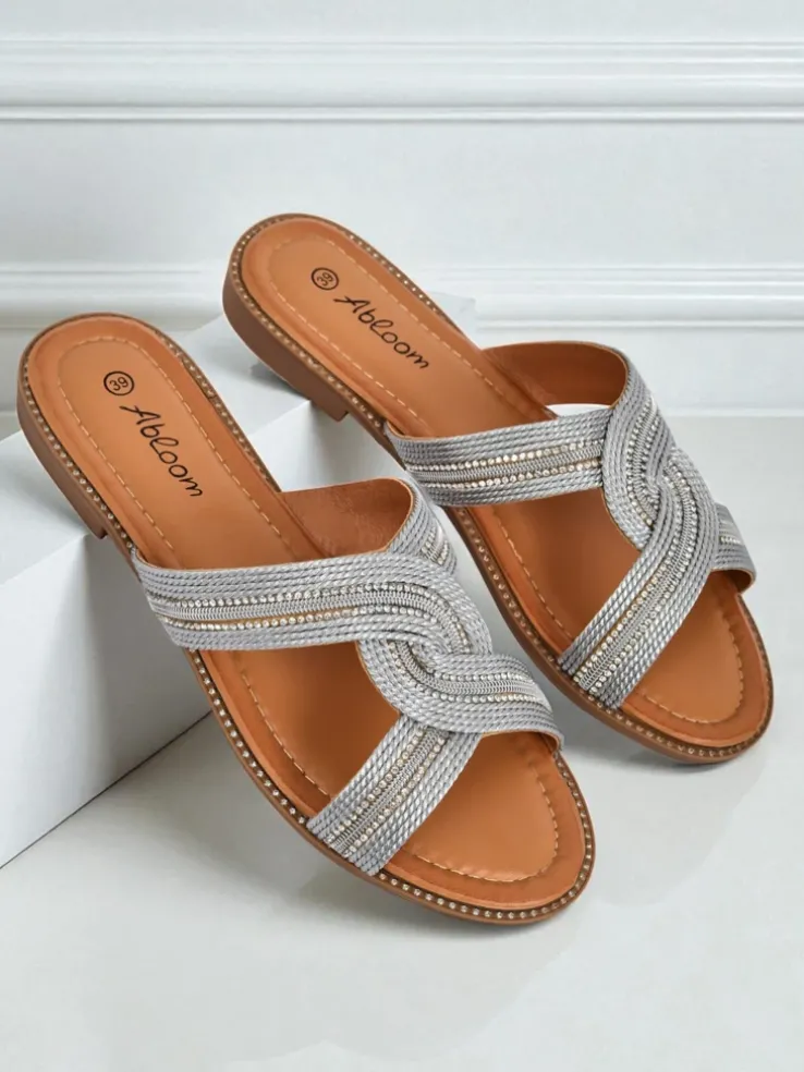 Royalfashion Damskie klapki plecione Woven Breeze