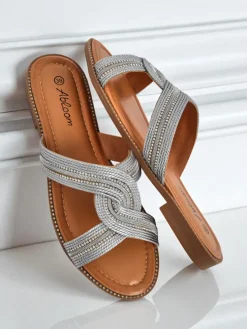 Royalfashion Damskie klapki plecione Woven Breeze