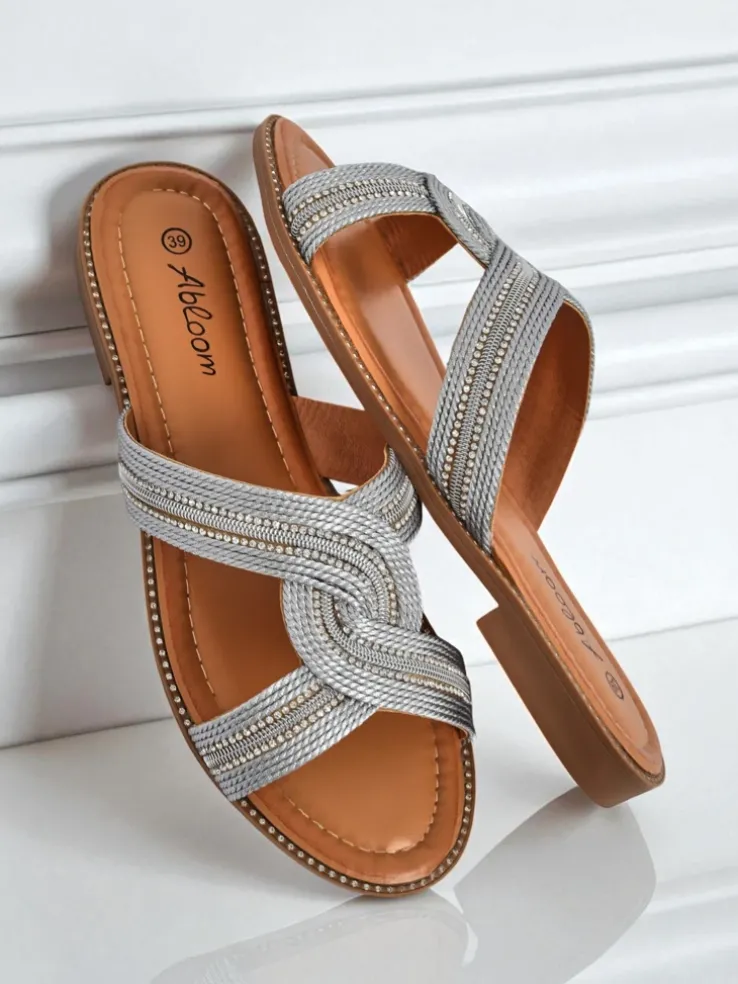 Royalfashion Damskie klapki plecione Woven Breeze