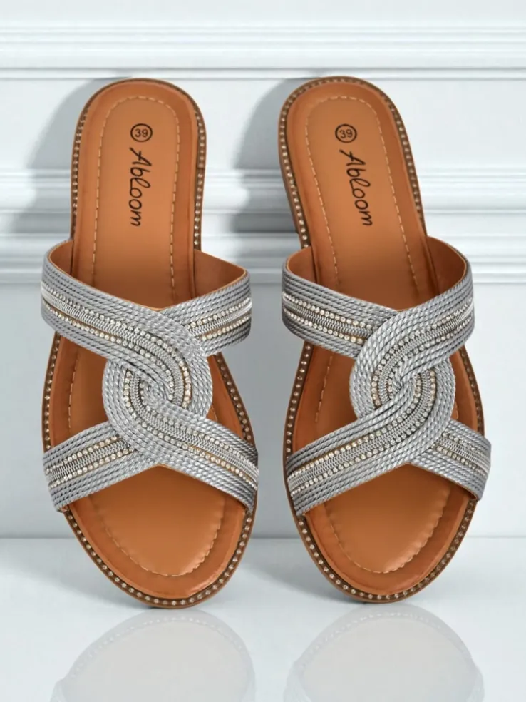 Royalfashion Damskie klapki plecione Woven Breeze