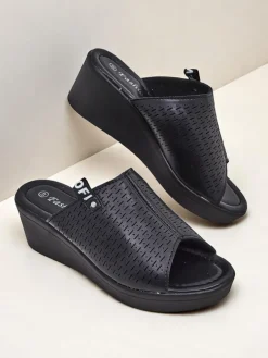 Royalfashion Damskie klapki na koturnie Luna Wedge