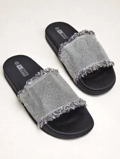 Royalfashion Damskie klapki na płaskiej podeszwie SparkleWalk