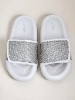 Royalfashion Damskie klapki na płaskiej podeszwie Sparkle Step