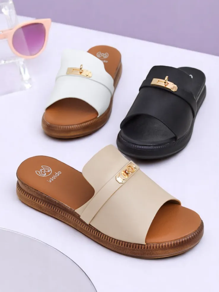 Royalfashion Damskie klapki na płaskiej podeszwie Raphsody