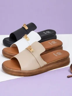 Royalfashion Damskie klapki na płaskiej podeszwie Raphsody