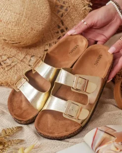 Royalfashion Damskie klapki na płaskiej podeszwie Rill