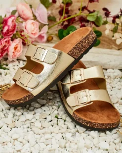 Royalfashion Damskie klapki na płaskiej podeszwie Rill