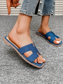 Royalfashion Damskie klapki na płaskiej podeszwie Eval