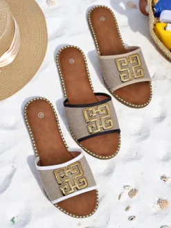 Royalfashion Damskie klapki na płaskiej podeszwie Rorole