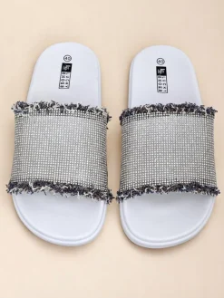 Royalfashion Damskie klapki na płaskiej podeszwie SparkleWalk