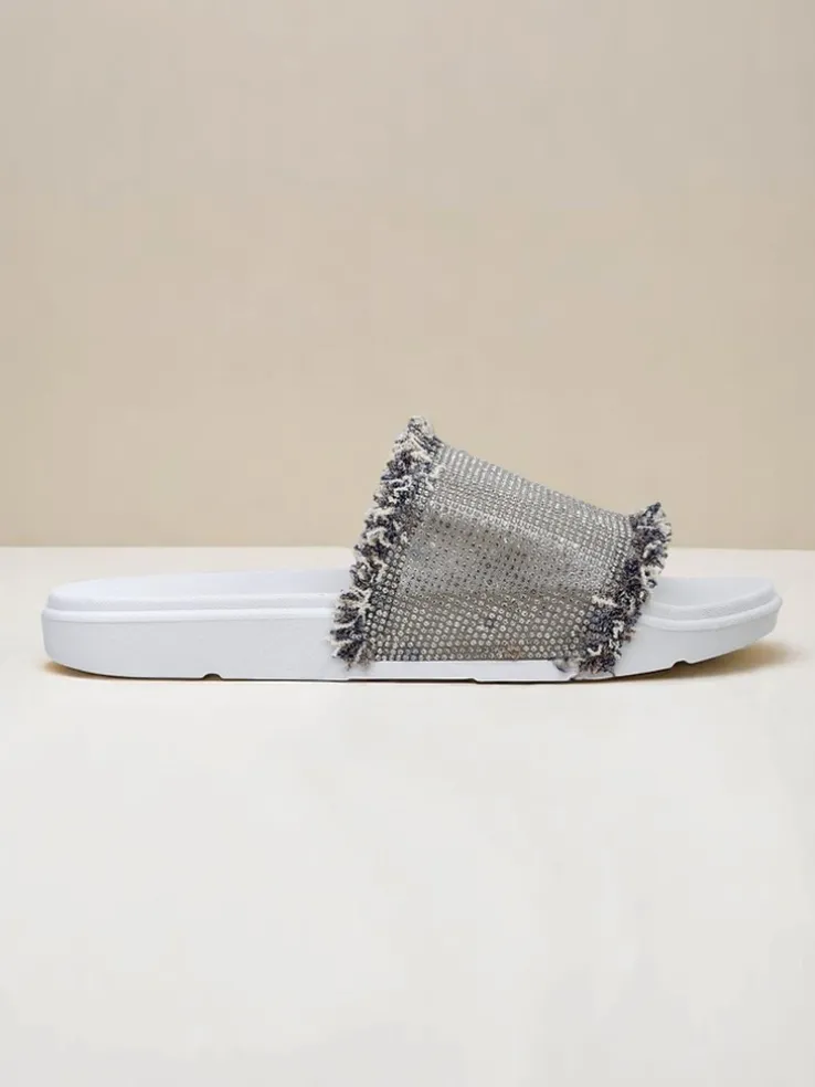 Royalfashion Damskie klapki na płaskiej podeszwie SparkleWalk