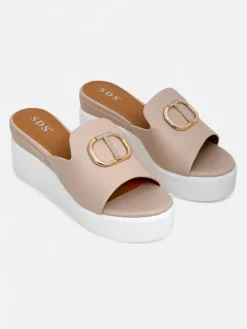 Royalfashion Damskie klapki na koturnie Daffin