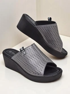 Royalfashion Damskie klapki na koturnie Luna Wedge