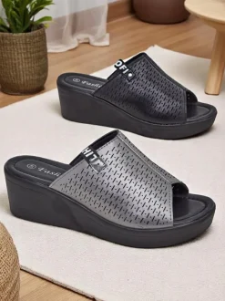 Royalfashion Damskie klapki na koturnie Luna Wedge