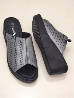 Royalfashion Damskie klapki na koturnie Luna Wedge