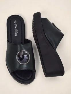 Royalfashion Damskie klapki na koturnie Elira