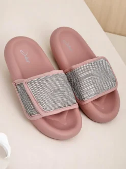 Royalfashion Damskie klapki na płaskiej podeszwie Sparkle Step