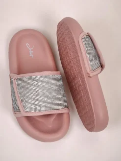 Royalfashion Damskie klapki na płaskiej podeszwie Sparkle Step