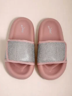 Royalfashion Damskie klapki na płaskiej podeszwie Sparkle Step