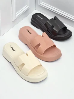 Royalfashion Damskie klapki na grubszej podeszwie Nova Gloss