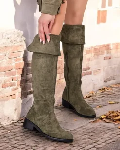 Royalfashion Damskie kozaki eko zamszowe Elayna