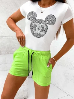 Royalfashion Damskie krótkie spodenki tkaninowe