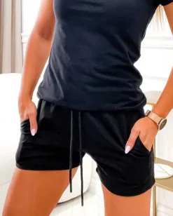 Royalfashion Damskie krótkie spodenki tkaninowe