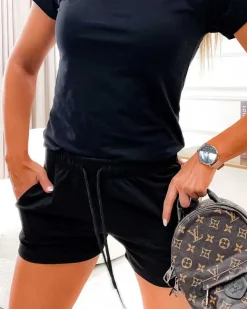 Royalfashion Damskie krótkie spodenki tkaninowe