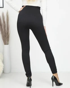 Royalfashion Damskie legginsy modelujące w kolorze czarnym