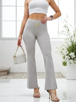 Royalfashion Damskie legginsy z poszerzanymi nogawkami