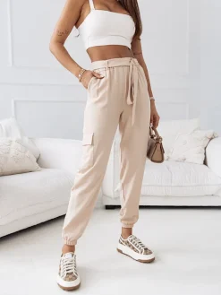 Royalfashion Damskie materiałowe spodnie typu bojówki