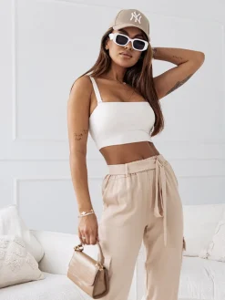 Royalfashion Damskie materiałowe spodnie typu bojówki