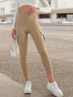 Royalfashion Damskie materiałowe spodnie typu bojówki