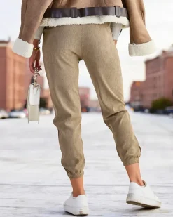 Royalfashion Damskie materiałowe spodnie typu bojówki