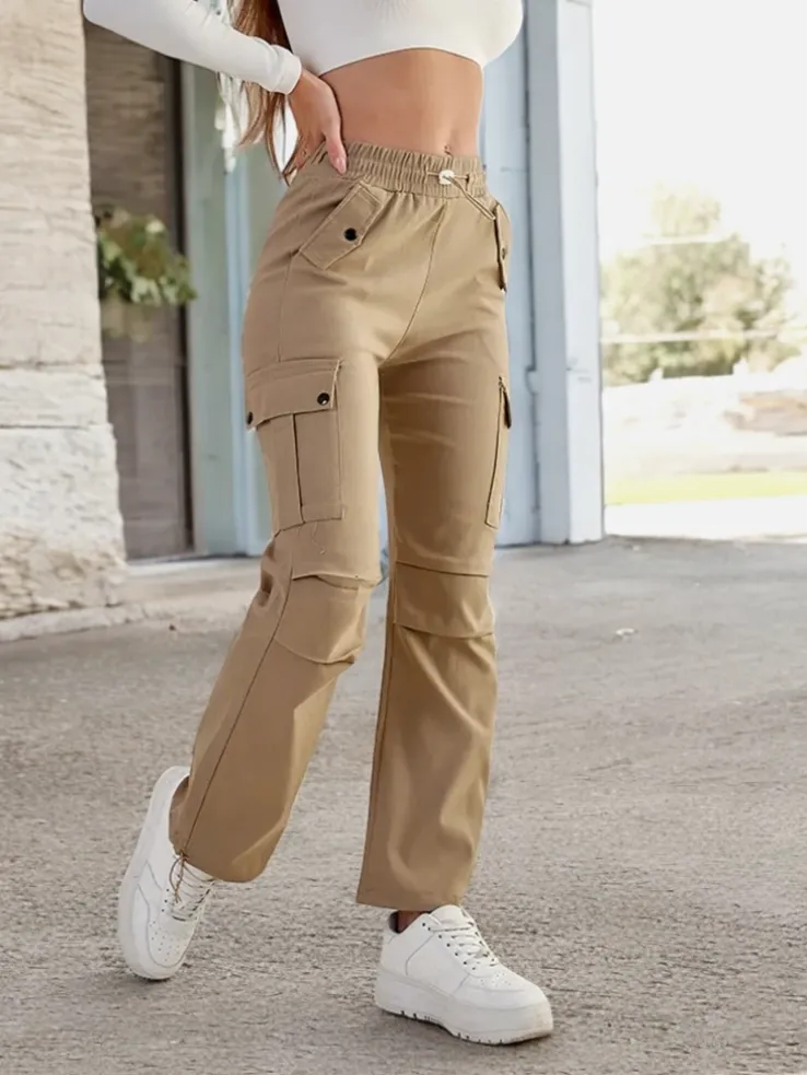 Royalfashion Damskie materiałowe spodnie typu bojówki