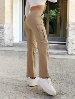 Royalfashion Damskie materiałowe spodnie typu bojówki