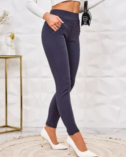 Royalfashion Damskie ocieplane spodnie typu tregginsy