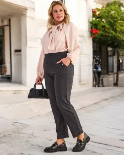 Royalfashion Damskie ocieplane tregginsy w kropki PLUS SIZE