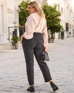 Royalfashion Damskie ocieplane tregginsy w kropki PLUS SIZE